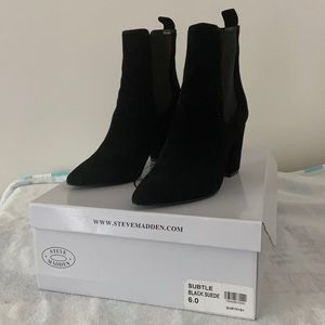 Steve Madden Black Suede Bootie